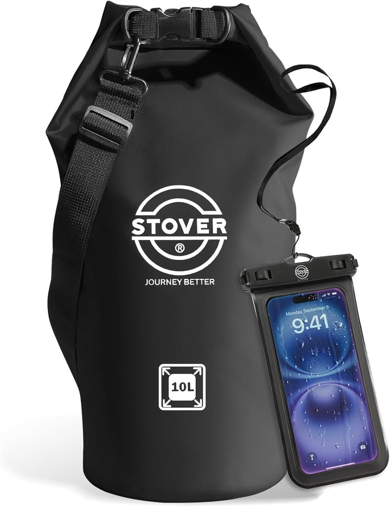 STOVER 5/10/25/30/40/55L Waterproof Dry Bag- Roll-Top Backpack w/Phone Case- Kayaking, Hiking, Camping, Boating- Men/Women - Image 1